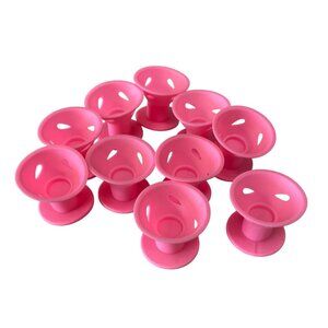 Pink Silicone Heatless Hair Roller Curlers